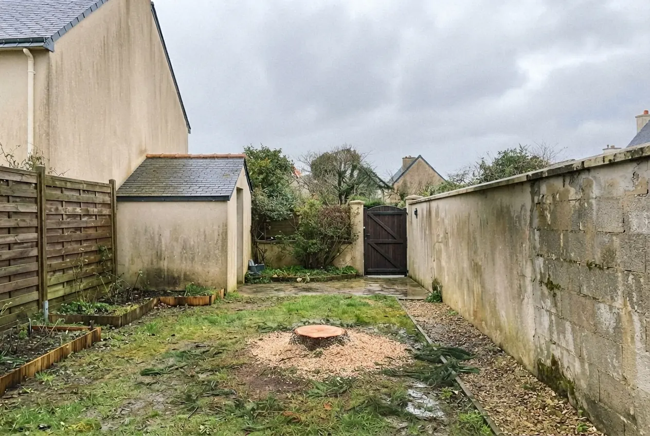 Jardin sécurisé après abattage à Lorient