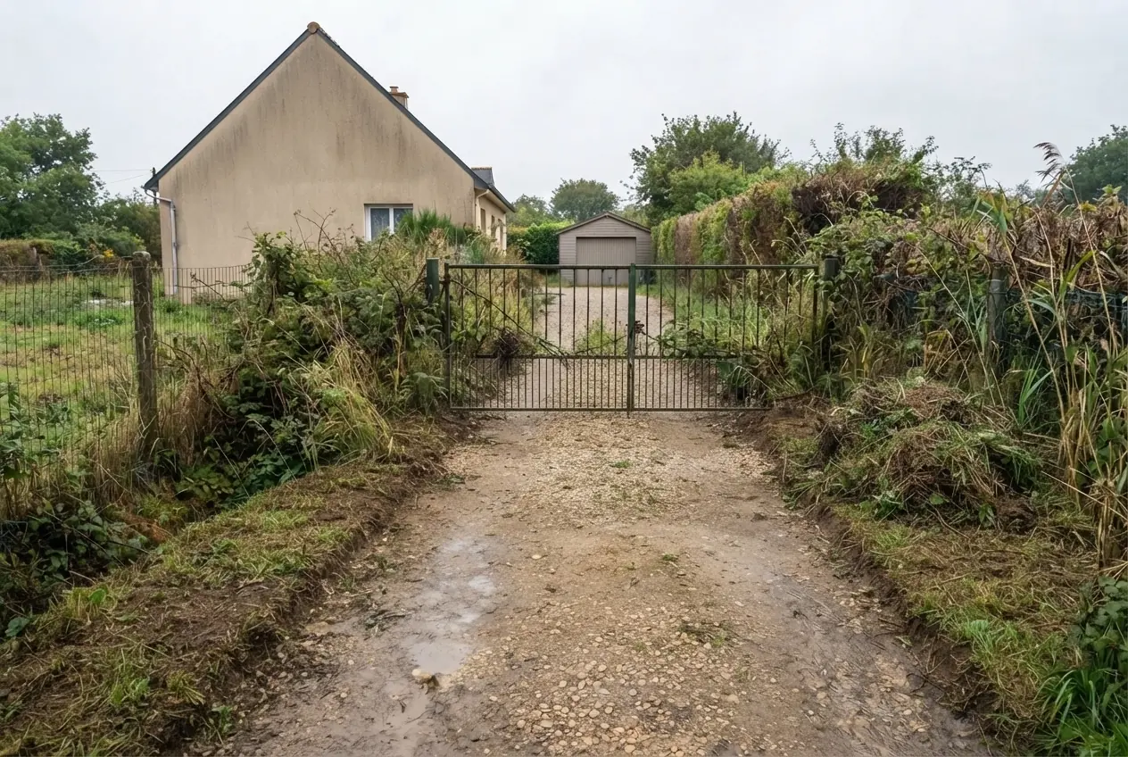 Jardin dégagé après broyage des végétaux