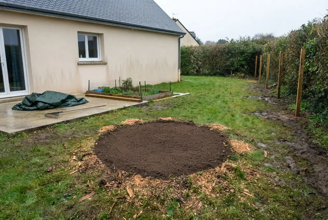 Sol nivelé après dessouchage à Quéven