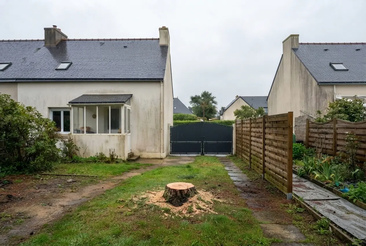 Jardin sécurisé après démontage du pin à Lorient